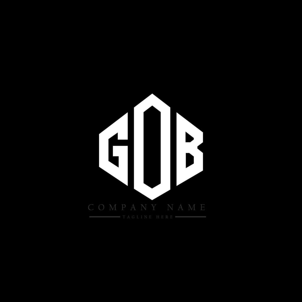 design del logo della lettera gob con forma poligonale. disegno del logo a forma di poligono e cubo gob. gob esagono vettore logo modello colori bianco e nero. monogramma gob, logo aziendale e immobiliare.
