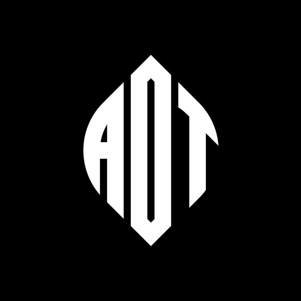 aot cerchio lettera logo design con forma circolare ed ellittica. aot lettere ellittiche con stile tipografico. le tre iniziali formano un logo circolare. aot cerchio emblema astratto monogramma lettera marchio vettore. vettore