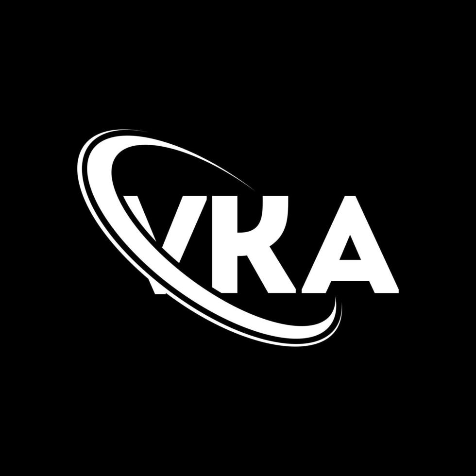 logo vka. lettera vka. design del logo della lettera vka. iniziali logo vka collegate con cerchio e logo monogramma maiuscolo. tipografia vka per marchio tecnologico, commerciale e immobiliare. vettore