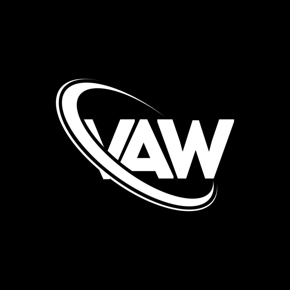 vaw logo. vaw lettera. design del logo della lettera vaw. iniziali vaw logo collegate con cerchio e logo monogramma maiuscolo. tipografia vaw per il marchio tecnologico, commerciale e immobiliare. vettore