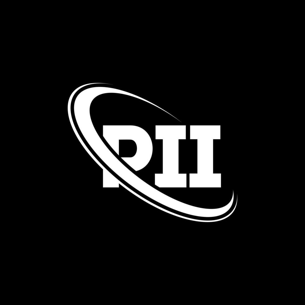 pii logo. pii lettera. disegno del logo della lettera pii. iniziali pii logo collegate da cerchio e logo monogramma maiuscolo. tipografia pii per il marchio tecnologico, commerciale e immobiliare. vettore