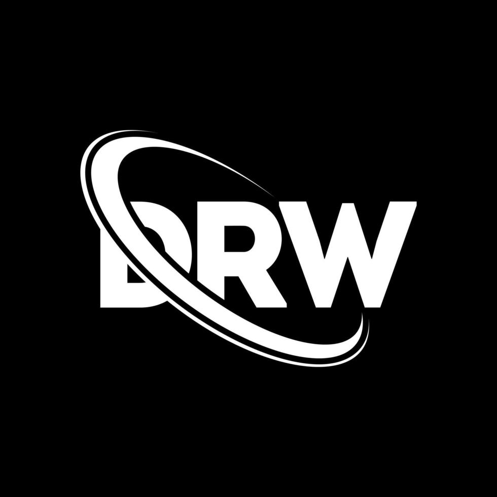 drw logo. lettera disegna. design del logo della lettera dw. iniziali drw logo collegate con cerchio e logo monogramma maiuscolo. tipografia drw per il marchio tecnologico, commerciale e immobiliare. vettore
