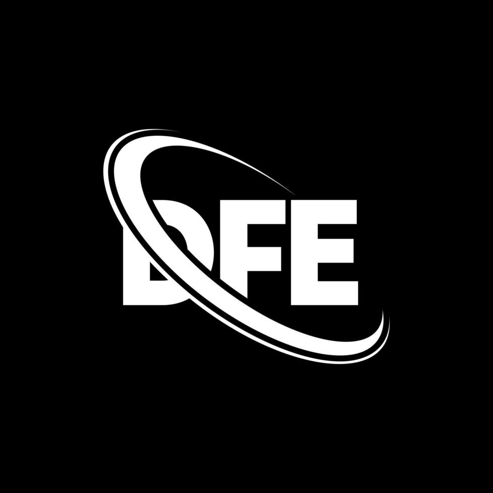 logo dfe. lettera dfe. design del logo della lettera dfe. iniziali dfe logo collegate con cerchio e logo monogramma maiuscolo. tipografia dfe per il marchio tecnologico, commerciale e immobiliare. vettore