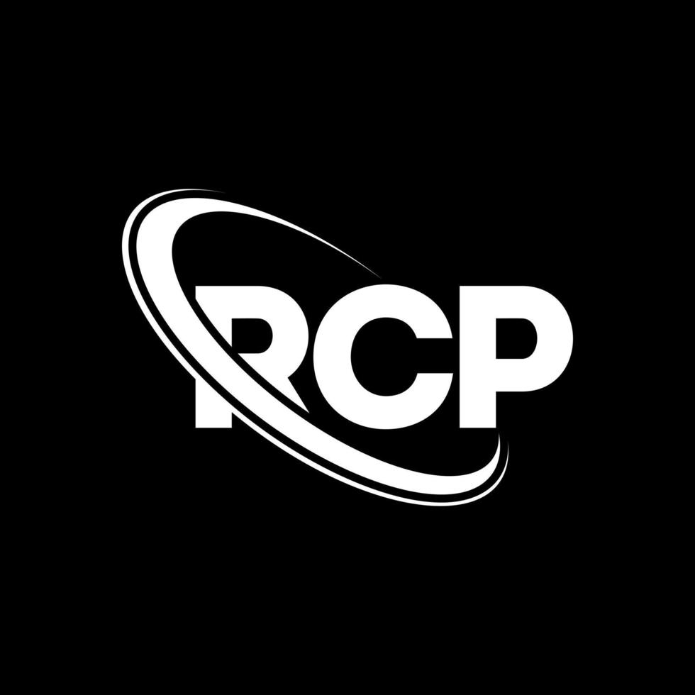 logo rcp. lettera rcp. design del logo della lettera rcp. iniziali logo rcp collegate con cerchio e logo monogramma maiuscolo. tipografia rcp per il marchio tecnologico, commerciale e immobiliare. vettore