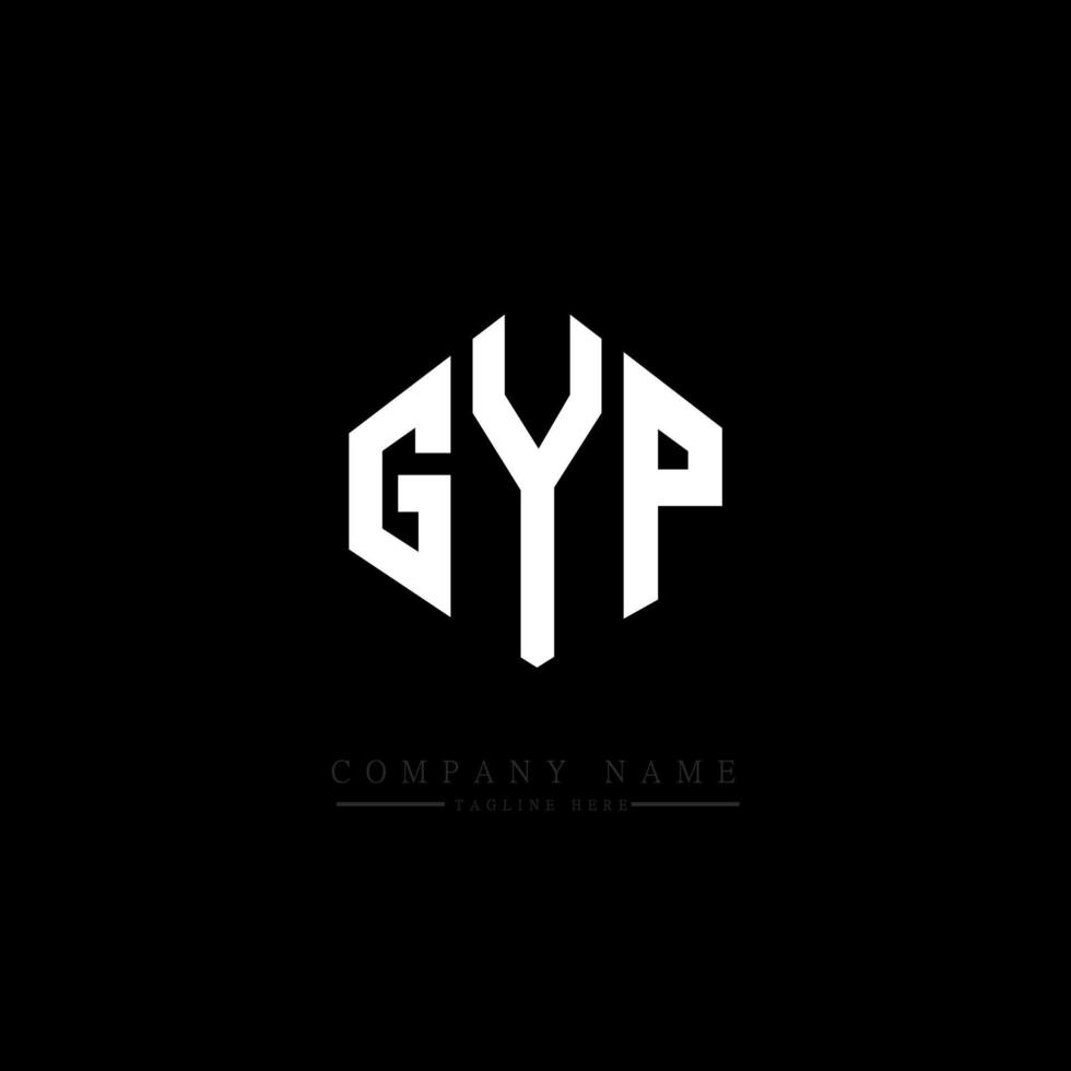 design del logo della lettera gyp con forma poligonale. gyp poligono e design del logo a forma di cubo. gyp esagonale modello logo vettoriale colori bianco e nero. monogramma gyp, logo aziendale e immobiliare.