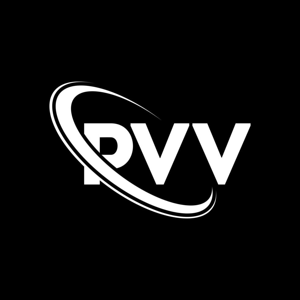 logo pvv. lettera pvv. design del logo della lettera pvv. iniziali pvv logo collegate con cerchio e logo monogramma maiuscolo. tipografia pvv per marchio tecnologico, aziendale e immobiliare. vettore