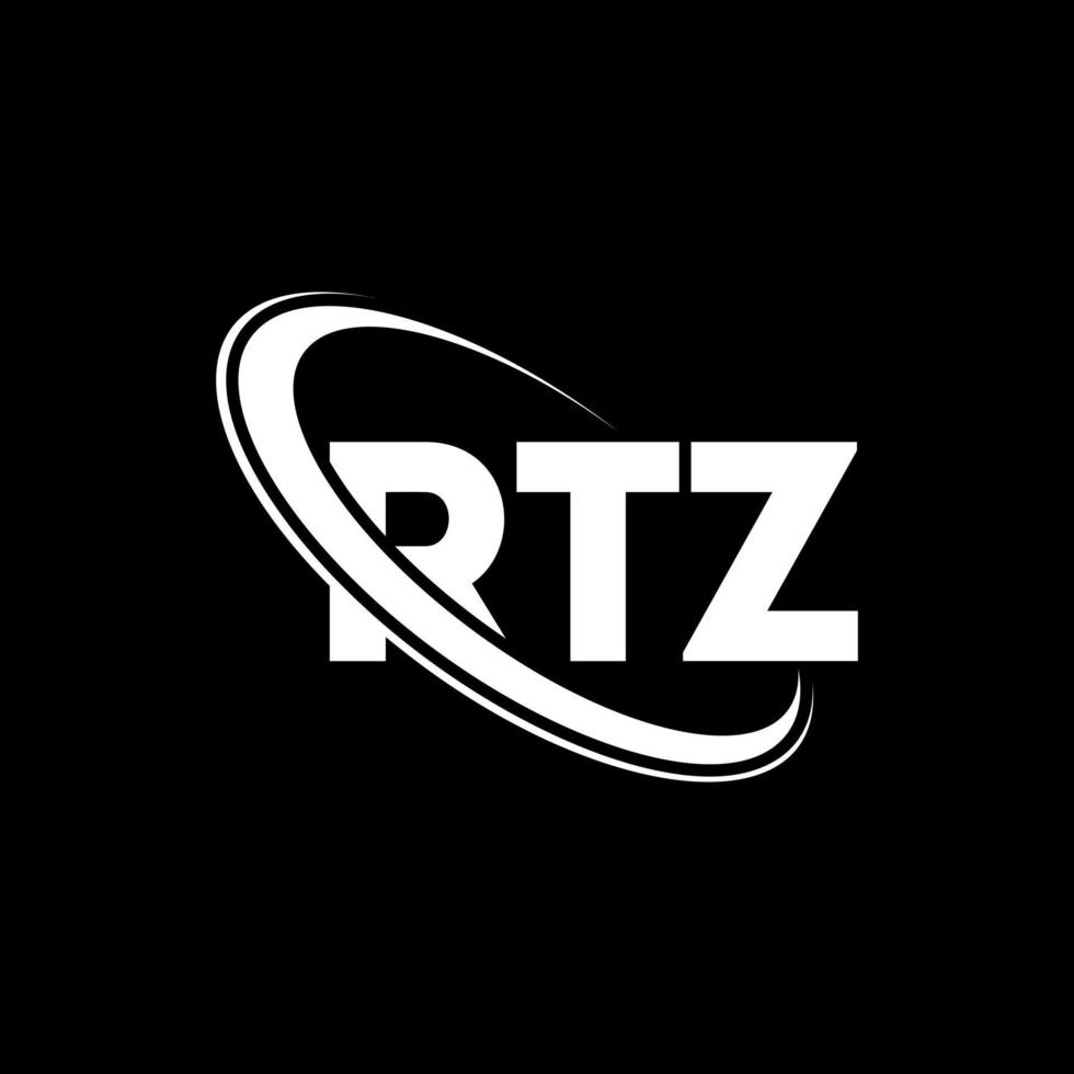 logo rtz. lettera rtz. design del logo della lettera rtz. iniziali logo rtz legate a cerchio e logo monogramma maiuscolo. tipografia rtz per il marchio tecnologico, commerciale e immobiliare. vettore