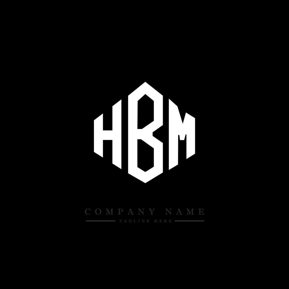 design del logo della lettera hbm con forma poligonale. design del logo a forma di poligono e cubo hbm. modello di logo vettoriale esagonale hbm colori bianco e nero. monogramma hbm, logo aziendale e immobiliare.