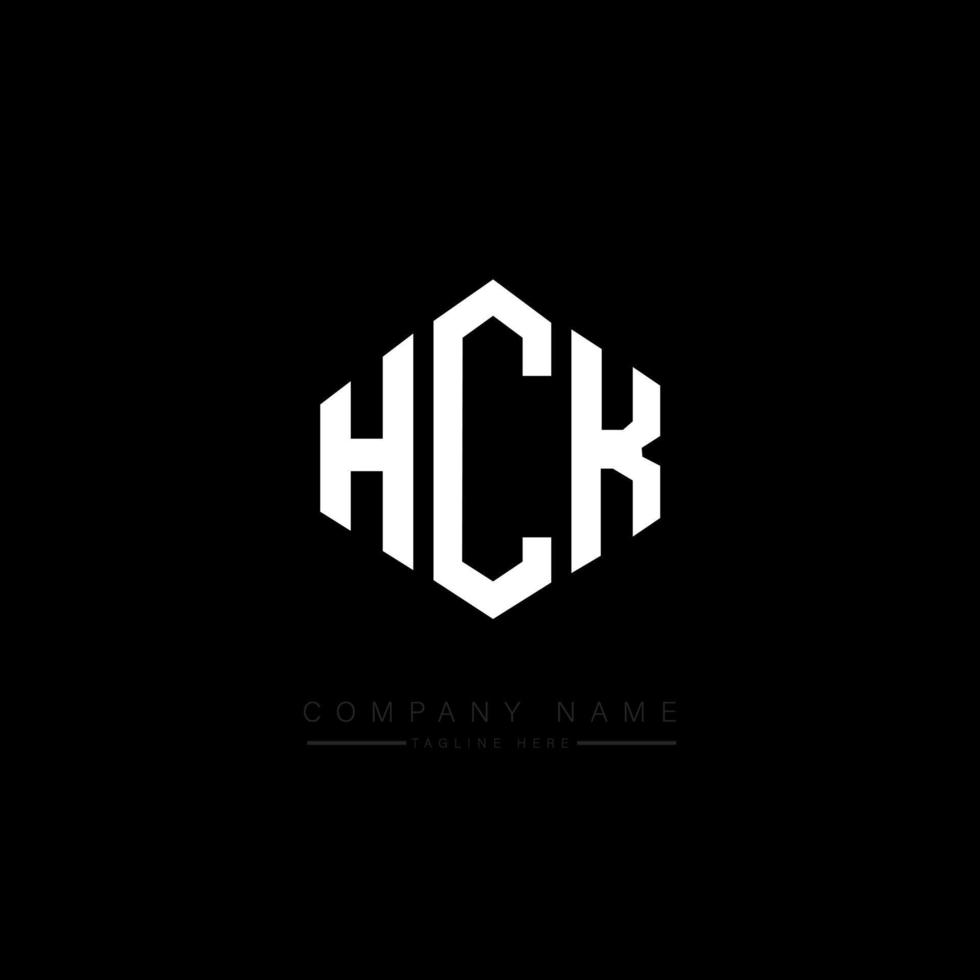design del logo della lettera hck con forma poligonale. design del logo a forma di poligono e cubo hck. hck esagono logo modello vettoriale colori bianco e nero. monogramma hck, logo aziendale e immobiliare.