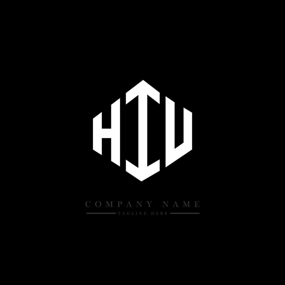 design del logo della lettera hiu con forma poligonale. design del logo a forma di poligono e cubo hiu. modello di logo vettoriale esagonale hiu colori bianco e nero. monogramma hiu, logo aziendale e immobiliare.