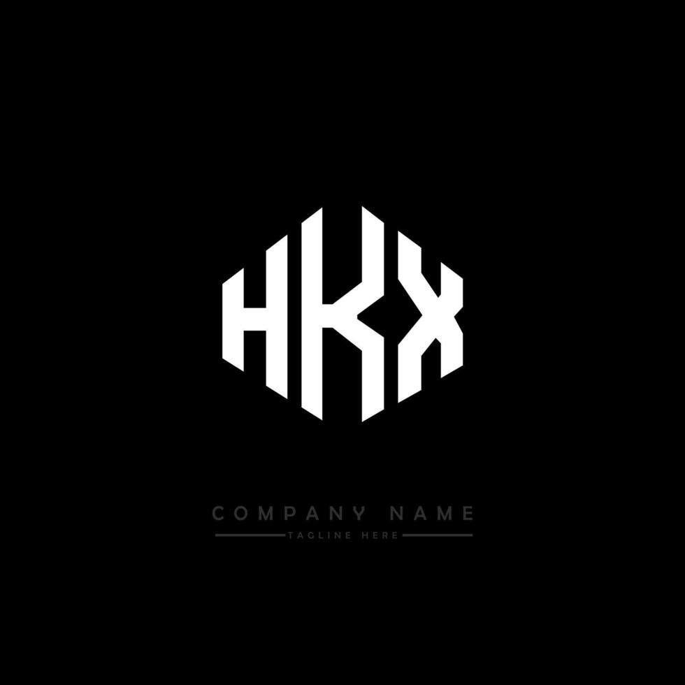 design del logo della lettera hkx con forma poligonale. hkx poligono e design del logo a forma di cubo. hkx modello di logo vettoriale esagonale colori bianco e nero. monogramma hkx, logo aziendale e immobiliare.