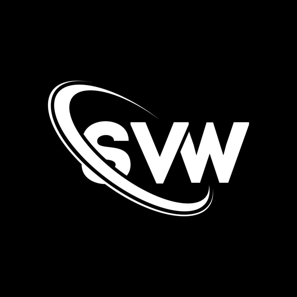 logo sv. lettera sv. design del logo della lettera svw. iniziali svw logo collegate con cerchio e logo monogramma maiuscolo. tipografia svw per il marchio tecnologico, commerciale e immobiliare. vettore