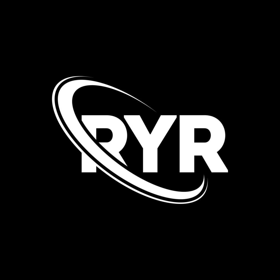 logo ryr. ryr lettera. design del logo della lettera ryr. iniziali logo ryr legate da cerchio e logo monogramma maiuscolo. tipografia ryr per il marchio tecnologico, commerciale e immobiliare. vettore