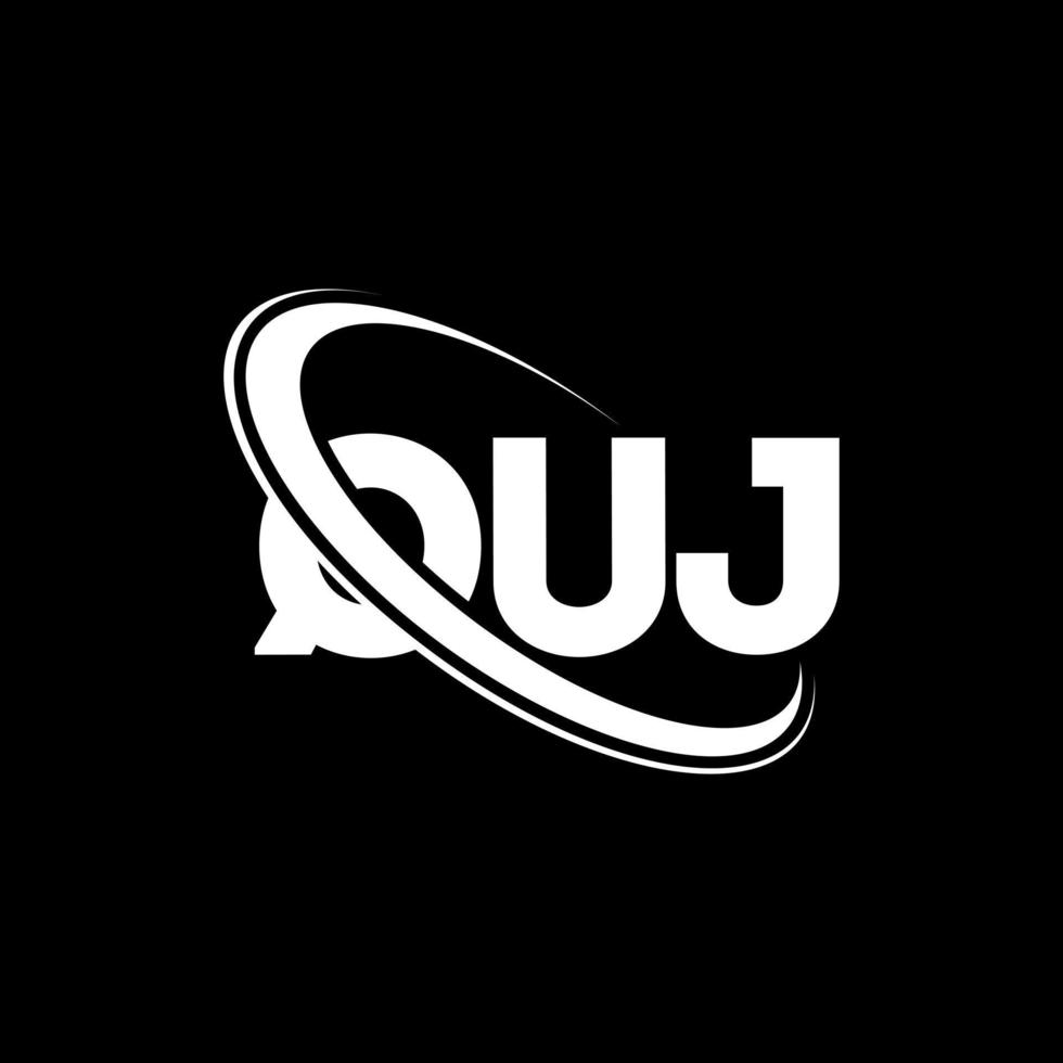 logo quj. lettera quj. design del logo della lettera quj. iniziali quj logo collegate con cerchio e logo monogramma maiuscolo. tipografia quj per il marchio tecnologico, commerciale e immobiliare. vettore