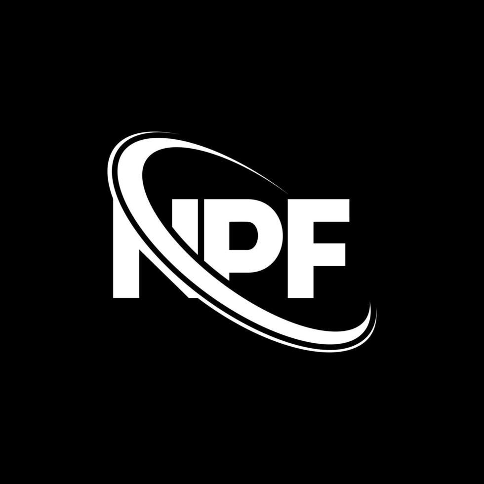 logo npf. lettera npf. design del logo della lettera npf. iniziali logo npf legate a cerchio e logo monogramma maiuscolo. tipografia npf per il marchio tecnologico, commerciale e immobiliare. vettore