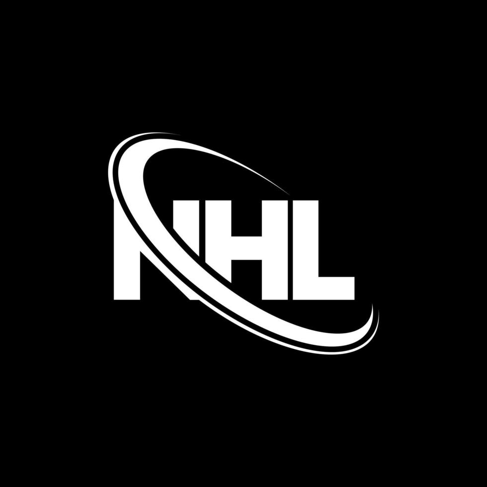 logo nhl. nhl lettera. design del logo della lettera nhl. iniziali logo nhl legate a cerchio e logo monogramma maiuscolo. tipografia nhl per il marchio tecnologico, commerciale e immobiliare. vettore