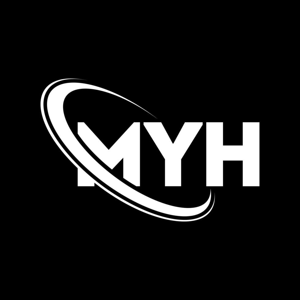 il mio logo. mia lettera. la mia lettera logo design. iniziali myh logo collegate a cerchio e logo monogramma maiuscolo. tipografia myh per il marchio tecnologico, commerciale e immobiliare. vettore