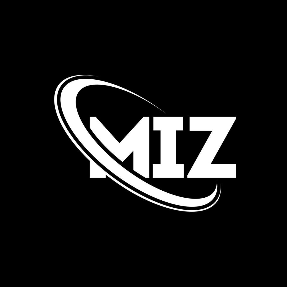miz logo. miz lettera. disegno del logo della lettera miz. iniziali miz logo collegate con cerchio e logo monogramma maiuscolo. tipografia miz per il marchio tecnologico, commerciale e immobiliare. vettore