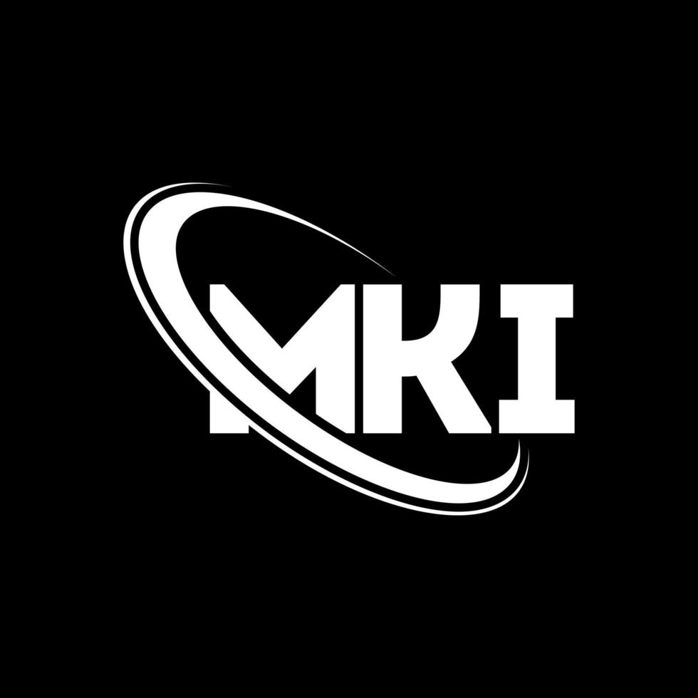 logo mki. lettera mki. design del logo della lettera mki. iniziali logo mki collegate con cerchio e logo monogramma maiuscolo. tipografia mki per il marchio tecnologico, commerciale e immobiliare. vettore