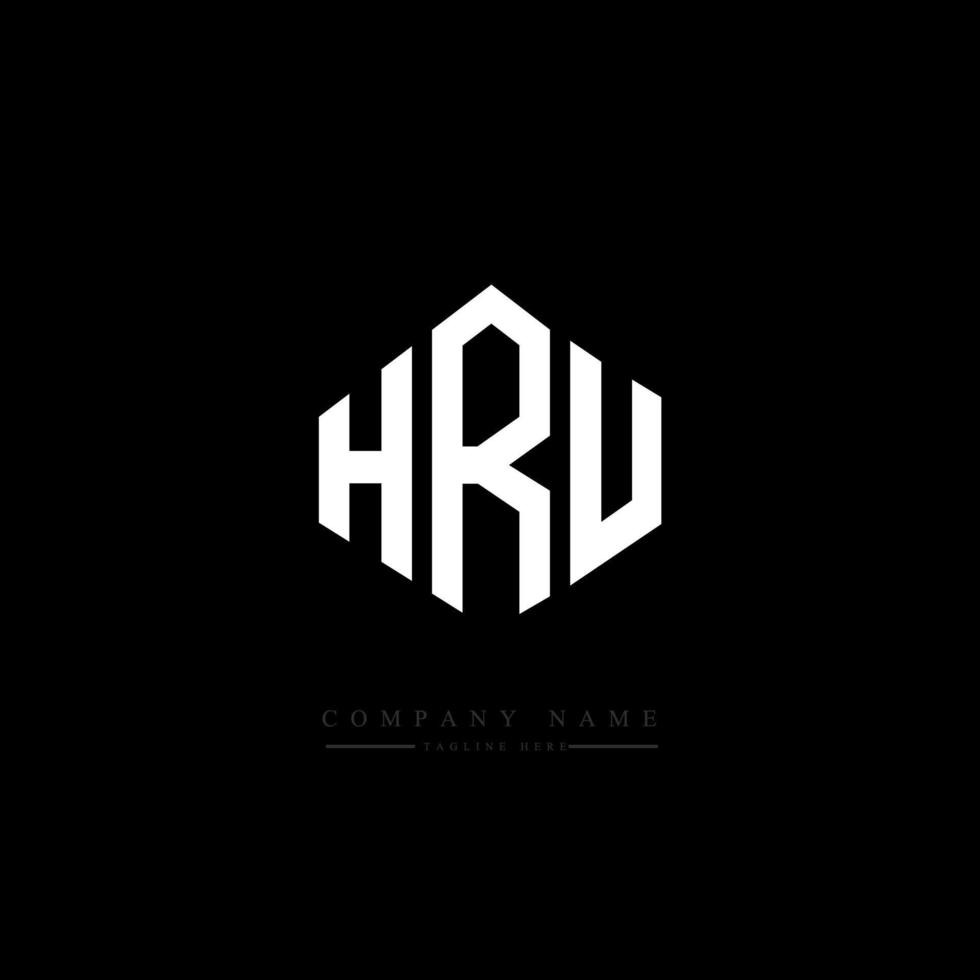 design del logo della lettera hru con forma poligonale. hru poligono e design del logo a forma di cubo. hru modello di logo vettoriale esagonale colori bianco e nero. monogramma hru, logo aziendale e immobiliare.