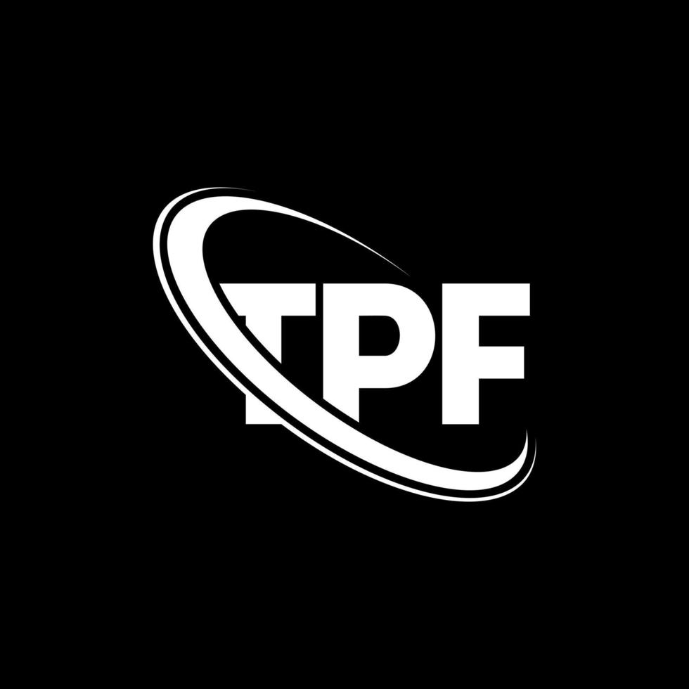 logo tpf. lettera tpf. design del logo della lettera tpf. iniziali logo tpf legate da cerchio e logo monogramma maiuscolo. tipografia tpf per il marchio tecnologico, commerciale e immobiliare. vettore