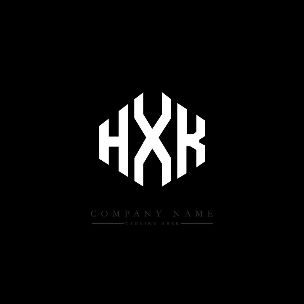 design del logo della lettera hxk con forma poligonale. hxk poligono e design del logo a forma di cubo. hxk modello di logo vettoriale esagonale colori bianco e nero. monogramma hxk, logo aziendale e immobiliare.