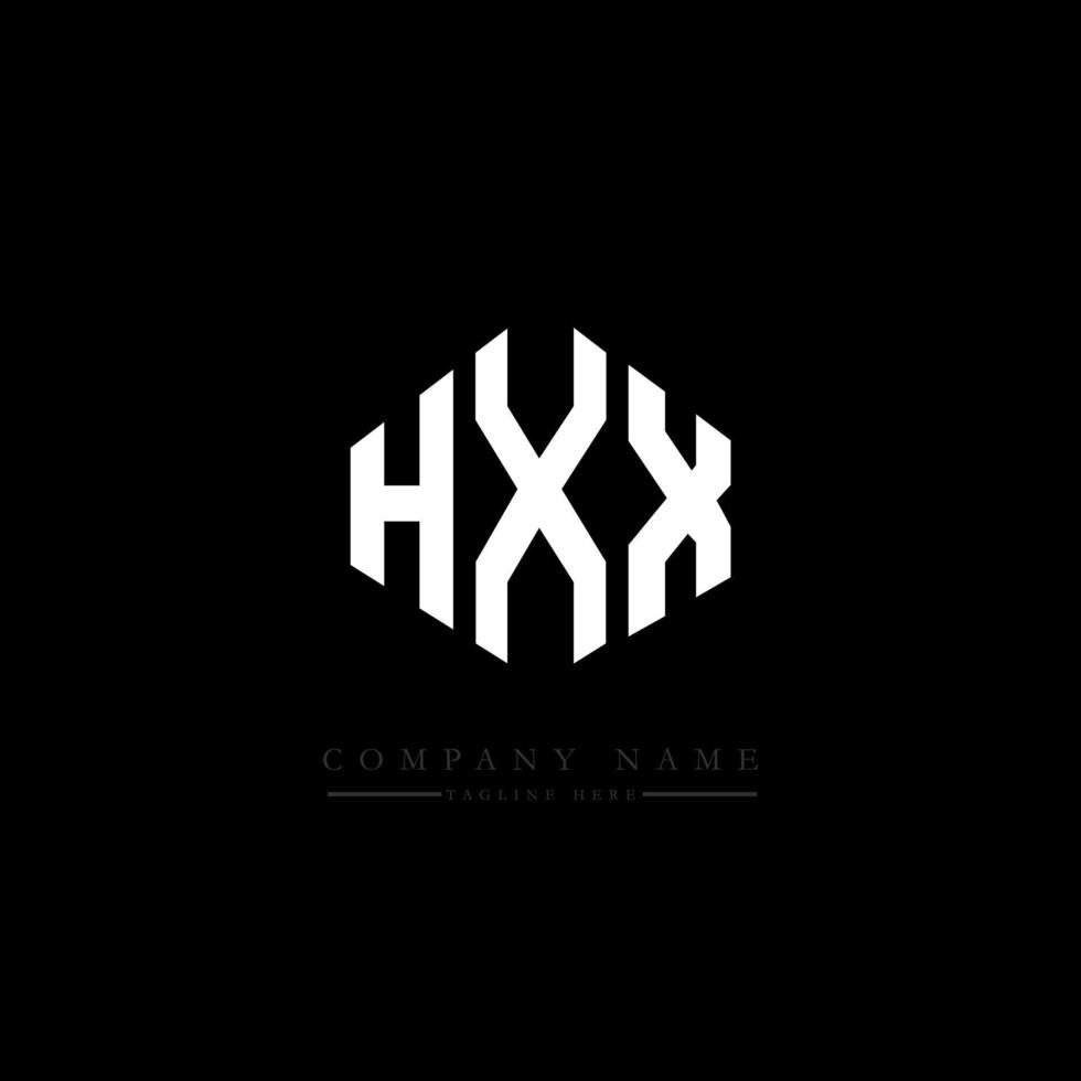 design del logo della lettera hxx con forma poligonale. design del logo a forma di poligono e cubo hxx. hxx modello di logo vettoriale esagonale colori bianco e nero. monogramma hxx, logo aziendale e immobiliare.