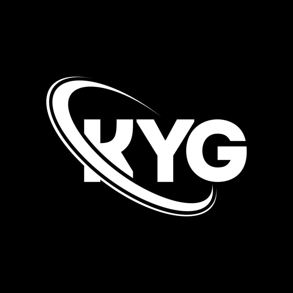 logo kyg. lettera kyg. design del logo della lettera kyg. iniziali logo kyg collegate a cerchio e logo monogramma maiuscolo. tipografia kyg per il marchio tecnologico, commerciale e immobiliare. vettore