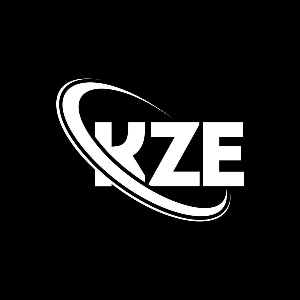logo kze. lettera kze. design del logo della lettera kze. iniziali logo kze legate a cerchio e logo monogramma maiuscolo. tipografia kze per il marchio tecnologico, commerciale e immobiliare. vettore