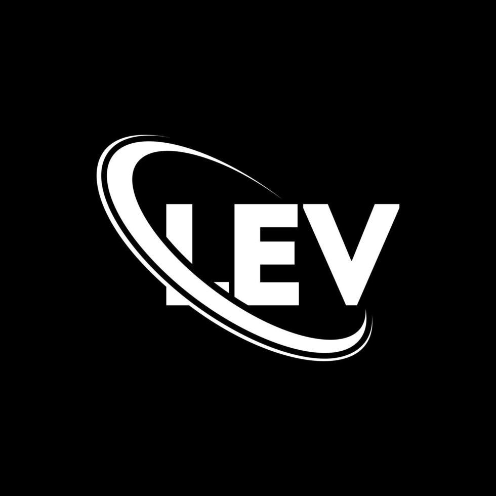 logo lev. lettera lev. design del logo della lettera lev. iniziali lev logo collegate con cerchio e logo monogramma maiuscolo. tipografia lev per il marchio tecnologico, commerciale e immobiliare. vettore