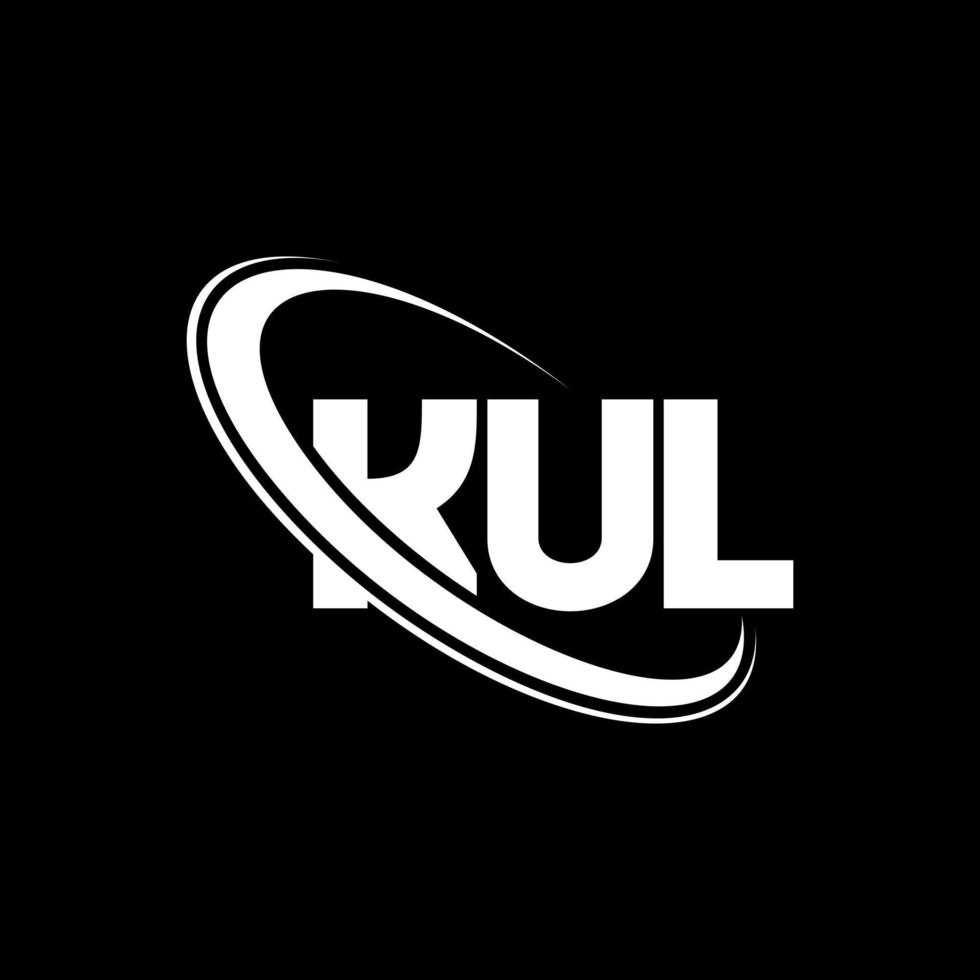 logo Kul. lettera ku. disegno del logo della lettera kul. iniziali logo kul legate a cerchio e logo monogramma maiuscolo. tipografia kul per il marchio tecnologico, commerciale e immobiliare. vettore