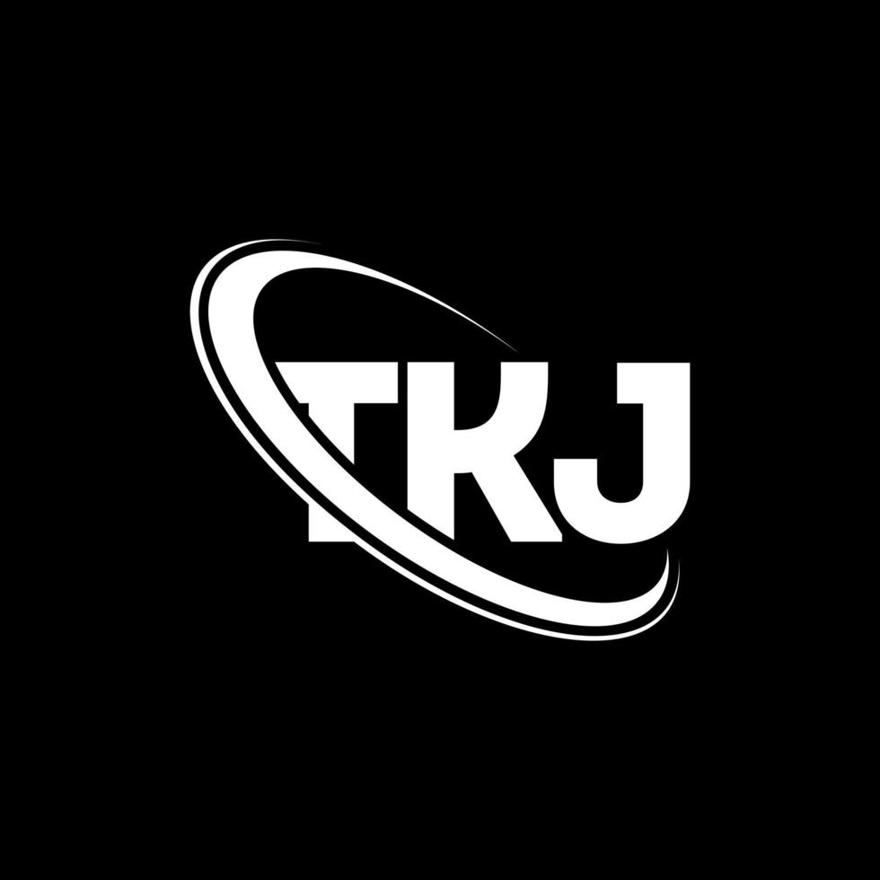 logo tkj. lettera tkj. design del logo della lettera tkj. iniziali tkj logo collegate con cerchio e logo monogramma maiuscolo. tipografia tkj per il marchio tecnologico, commerciale e immobiliare. vettore