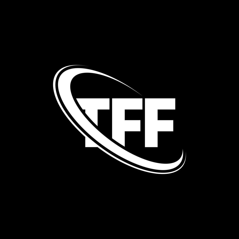 logo TFF. lettera tf. design del logo della lettera tff. iniziali logo tff legate da cerchio e logo monogramma maiuscolo. tipografia tff per il marchio tecnologico, commerciale e immobiliare. vettore