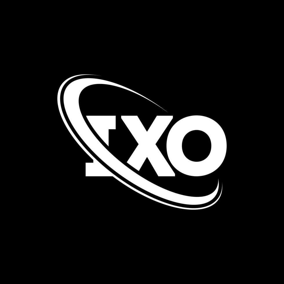 logo ixo. lettera ix. design del logo della lettera ixo. iniziali logo ixo collegate a cerchio e logo monogramma maiuscolo. tipografia ixo per il marchio tecnologico, commerciale e immobiliare. vettore