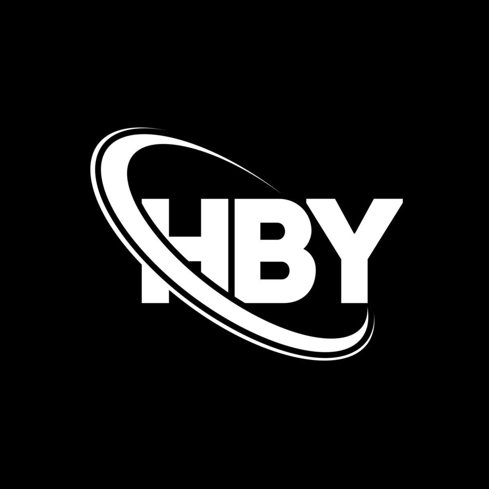 Hby logo. per lettera. design del logo della lettera hby. iniziali hby logo legate da cerchio e logo monogramma maiuscolo. tipografia hby per il marchio tecnologico, commerciale e immobiliare. vettore