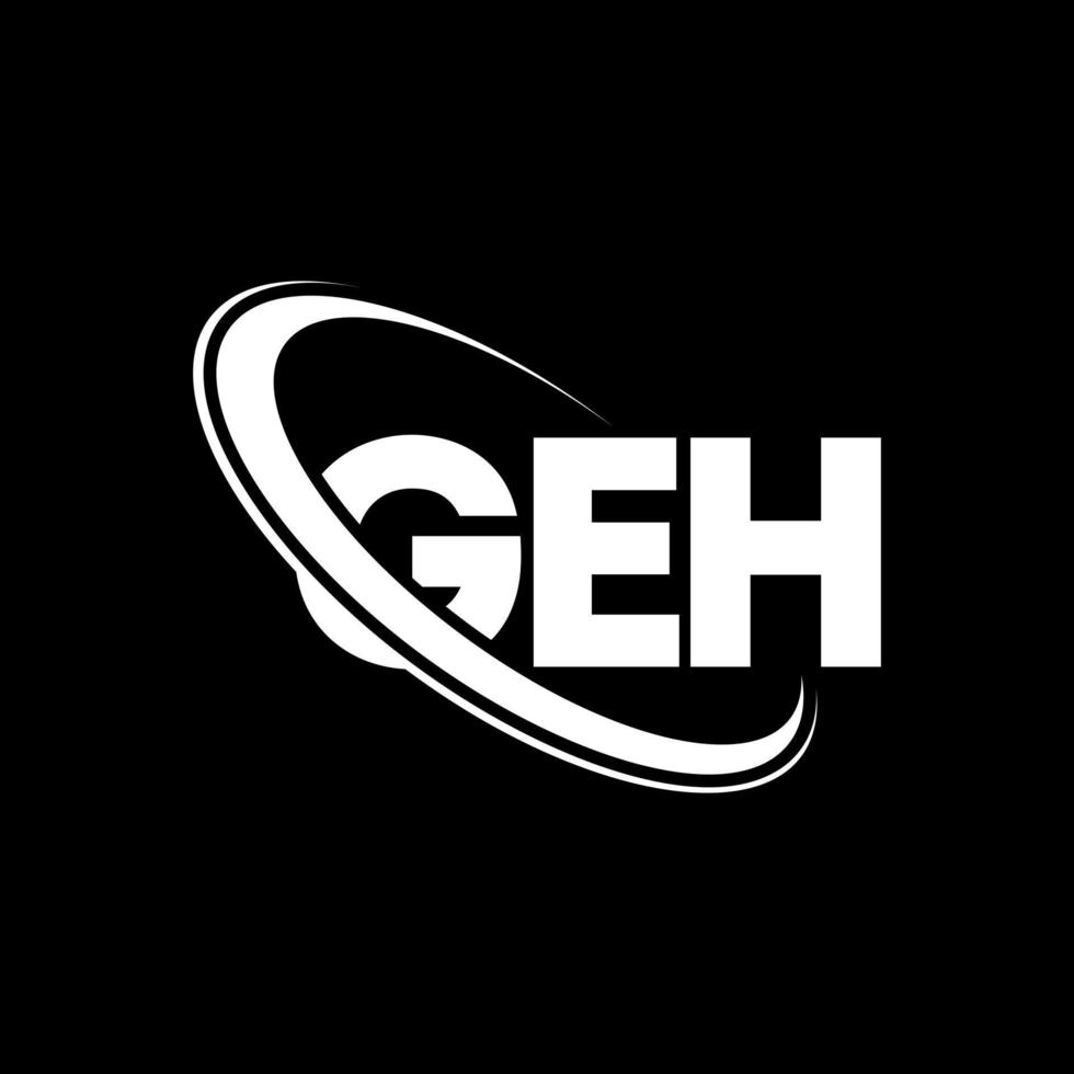 geh logo. beh lettera. geh lettera logo design. iniziali geh logo collegate con cerchio e logo monogramma maiuscolo. tipografia geh per il marchio tecnologico, commerciale e immobiliare. vettore