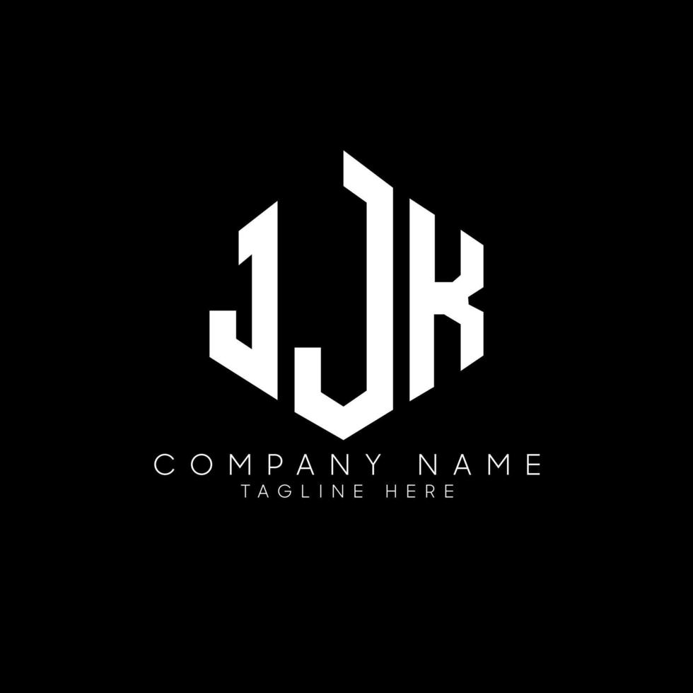 design del logo della lettera jjk con forma poligonale. jjk poligono e design del logo a forma di cubo. jjk esagono logo modello vettoriale colori bianco e nero. monogramma jjk, logo aziendale e immobiliare.