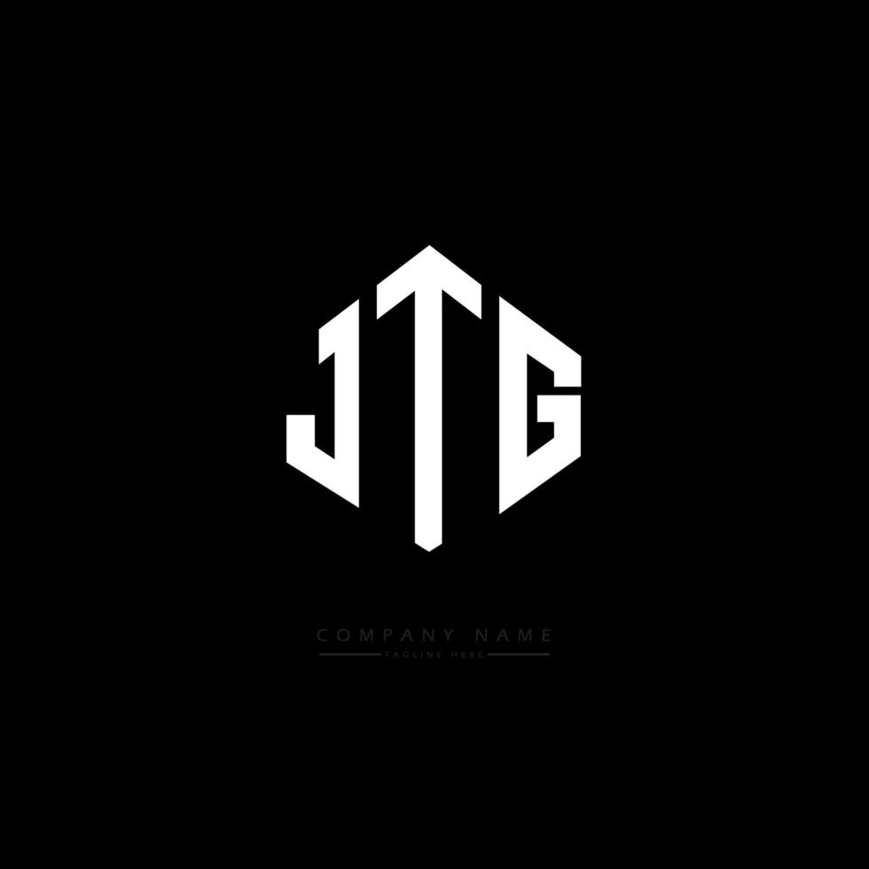 design del logo della lettera jtg con forma poligonale. jtg poligono e design del logo a forma di cubo. jtg esagono logo modello vettoriale colori bianco e nero. monogramma jtg, logo aziendale e immobiliare.