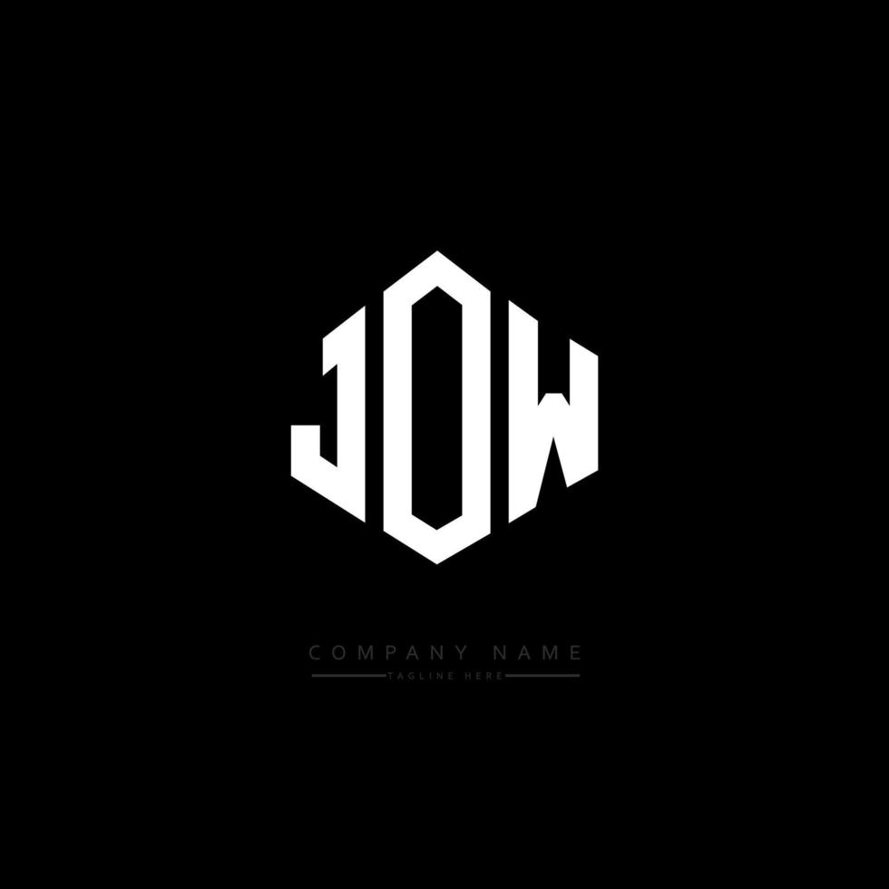 logo della lettera jow con forma poligonale. jow poligono e design del logo a forma di cubo. jow esagono logo vettoriale modello bianco e nero. monogramma jow, logo aziendale e immobiliare.