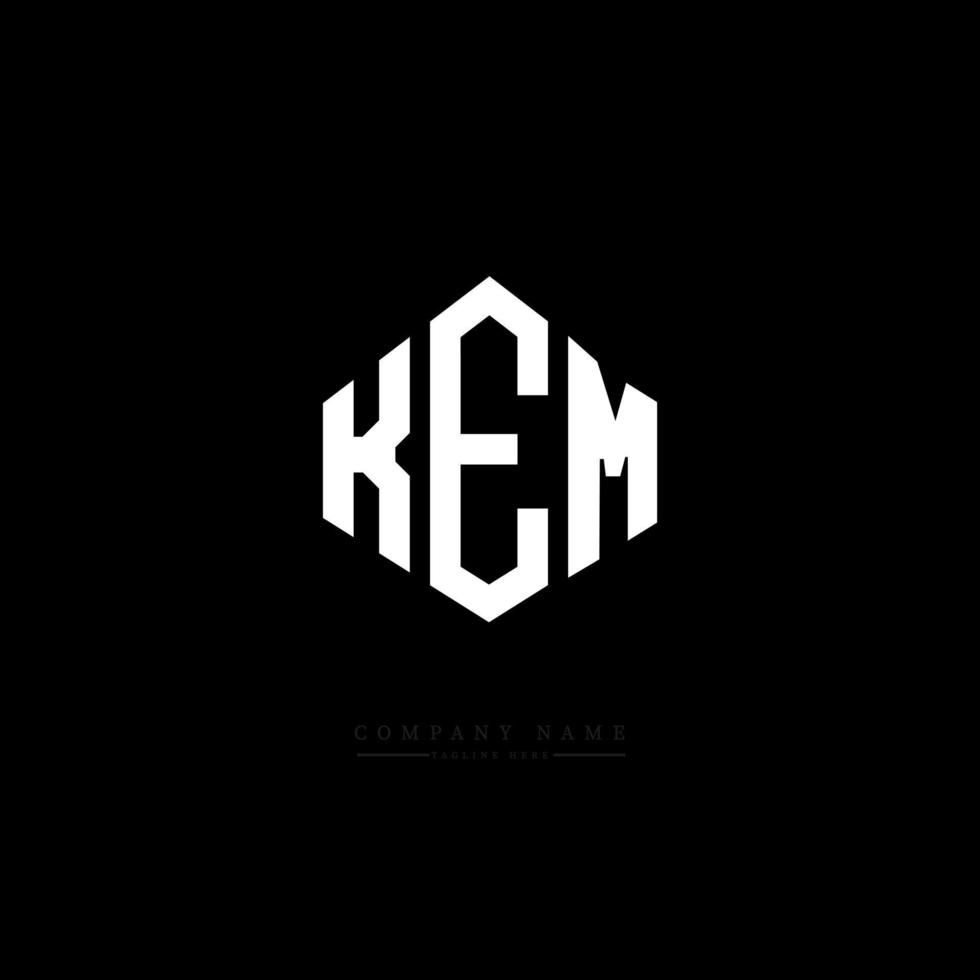 design del logo della lettera kem con forma poligonale. kem poligono e design del logo a forma di cubo. modello di logo vettoriale esagonale kem colori bianco e nero. monogramma kem, logo aziendale e immobiliare.