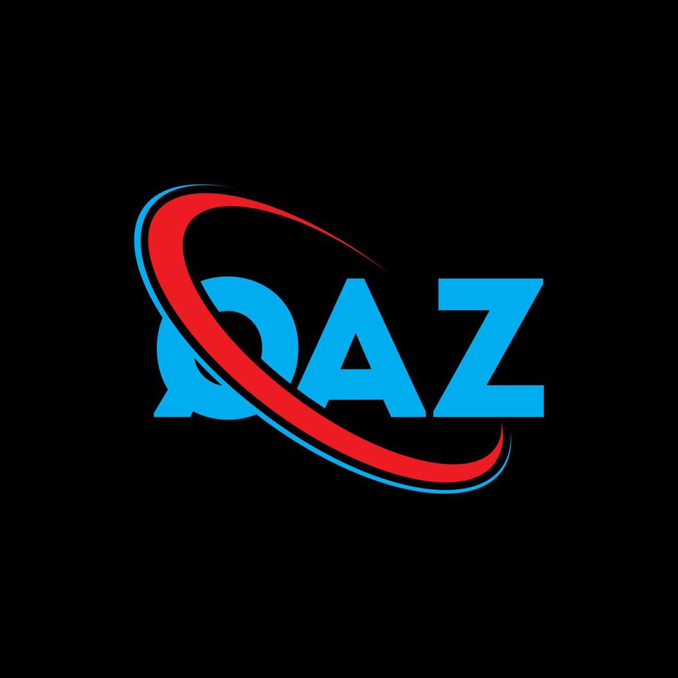 logo qaz. lettera qaz. design del logo della lettera qaz. iniziali qaz logo collegate con cerchio e logo monogramma maiuscolo. tipografia qaz per il marchio tecnologico, commerciale e immobiliare. vettore