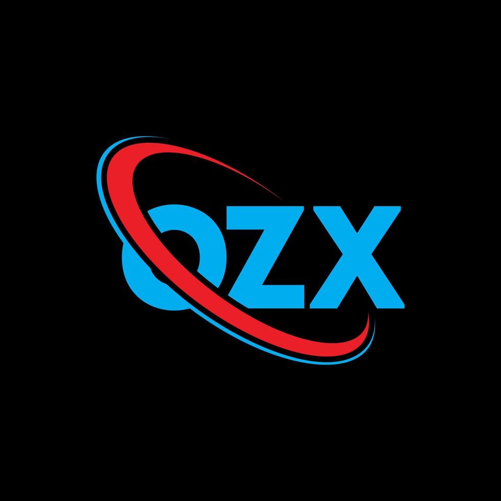 logo ozx. lettera ozx. design del logo della lettera ozx. iniziali logo ozx collegate a cerchio e logo monogramma maiuscolo. tipografia ozx per il marchio tecnologico, commerciale e immobiliare. vettore