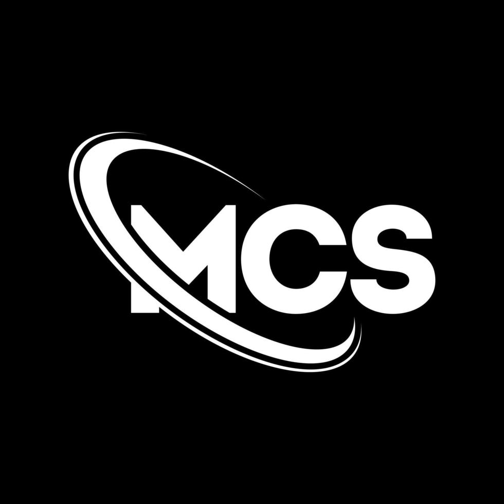 logo mc. lettera mc. design del logo della lettera mcs. iniziali logo mcs legate a cerchio e logo monogramma maiuscolo. tipografia mcs per il marchio tecnologico, commerciale e immobiliare. vettore