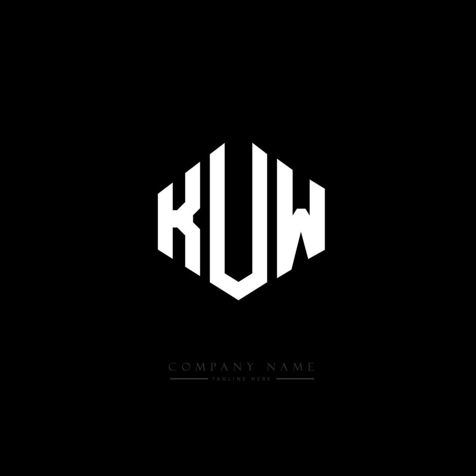 kuw lettera logo design con forma poligonale. kuw poligono e design del logo a forma di cubo. kuw modello di logo vettoriale esagonale colori bianco e nero. kuw monogramma, logo aziendale e immobiliare.