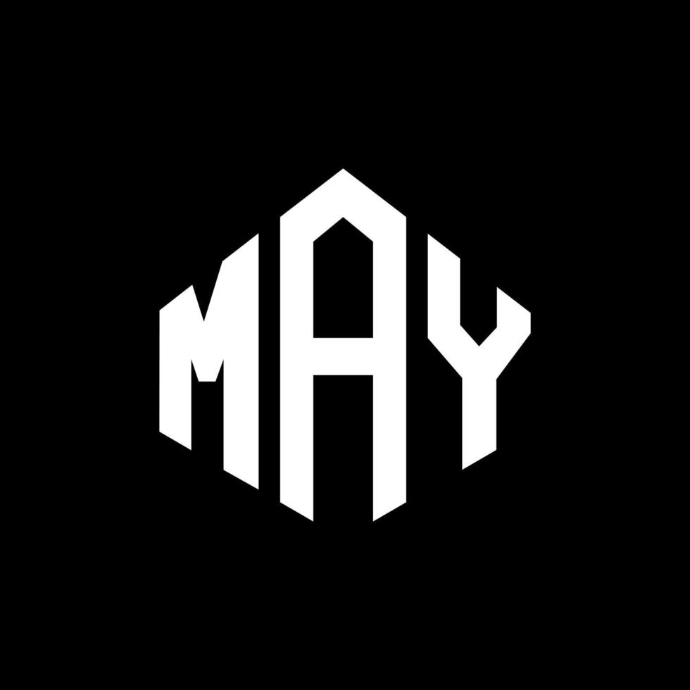 design del logo della lettera di maggio con forma poligonale. design del logo a forma di poligono e cubo di maggio. può esagono vettore logo modello colori bianco e nero. monogramma maggio, logo aziendale e immobiliare.