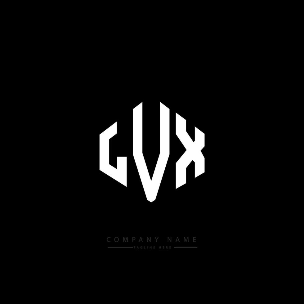 design del logo della lettera lvx con forma poligonale. lvx poligono e design del logo a forma di cubo. lvx modello di logo vettoriale esagonale colori bianco e nero. monogramma lvx, logo aziendale e immobiliare.