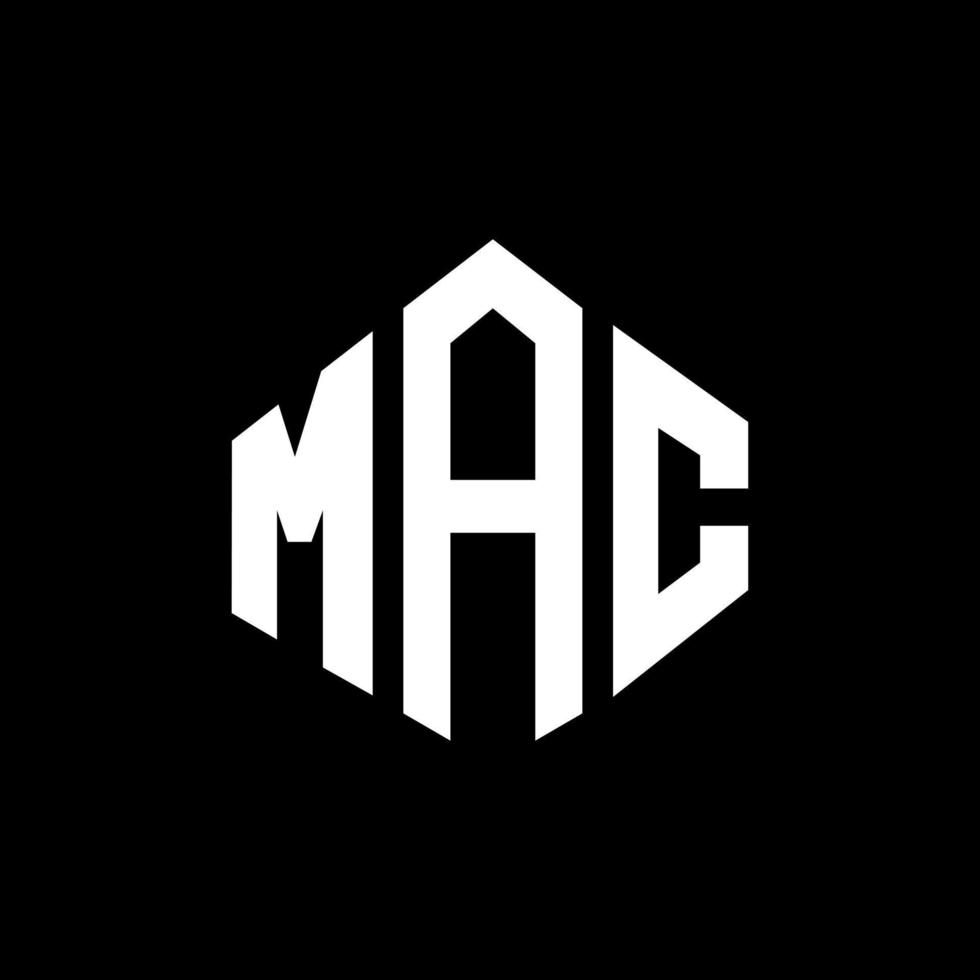 design del logo della lettera mac con forma poligonale. mac poligono e design del logo a forma di cubo. modello di logo vettoriale esagonale mac colori bianco e nero. monogramma mac, logo aziendale e immobiliare.