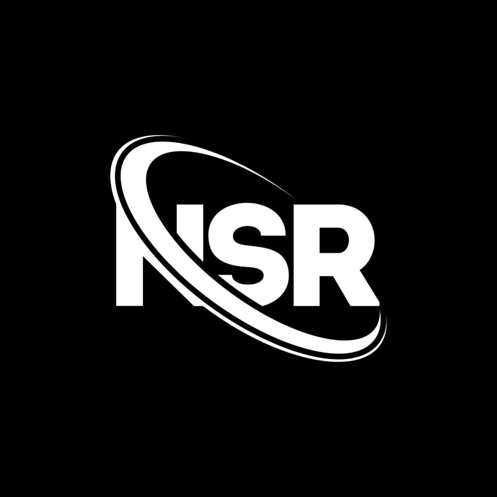 logo nsr. lettera nr. design del logo della lettera nsr. iniziali nsr logo collegate con cerchio e logo monogramma maiuscolo. tipografia nsr per il marchio tecnologico, commerciale e immobiliare. vettore