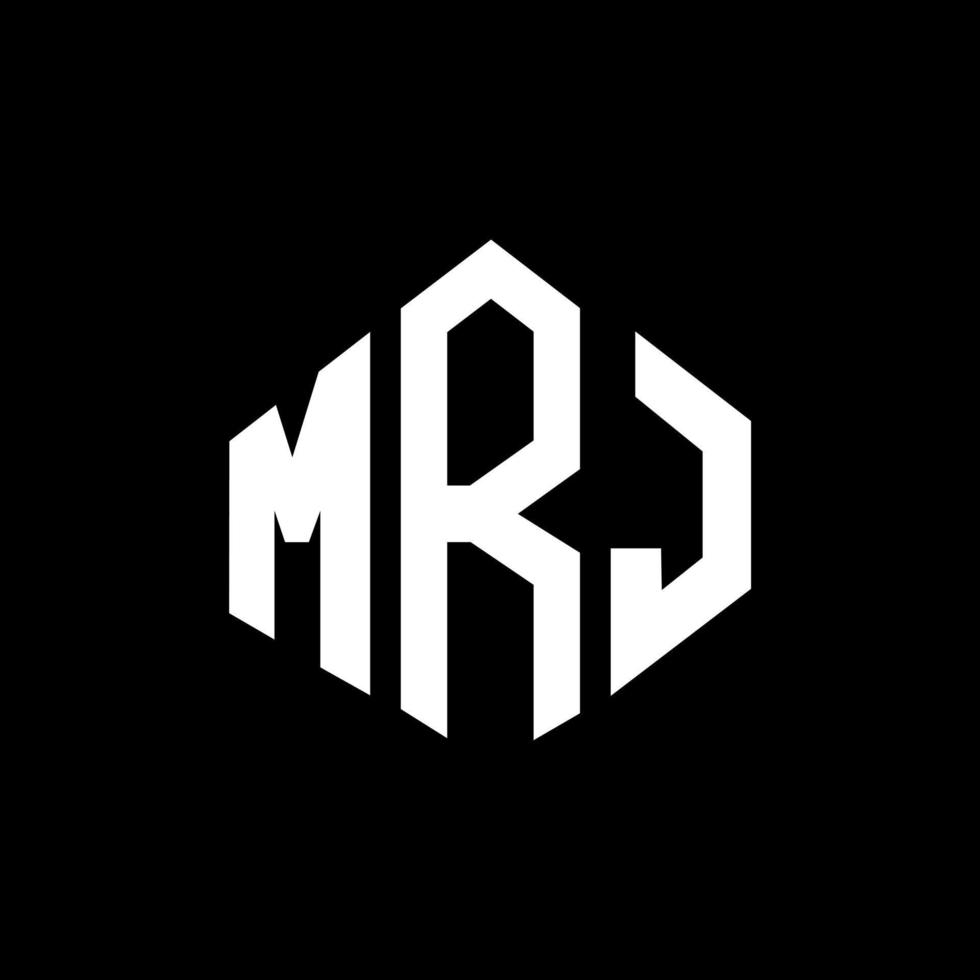 design del logo della lettera mrj con forma poligonale. mrj poligono e design del logo a forma di cubo. mrj esagono logo modello vettoriale colori bianco e nero. monogramma mrj, logo aziendale e immobiliare.