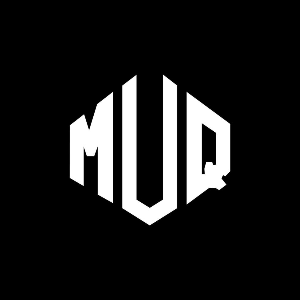design del logo della lettera muq con forma poligonale. muq poligono e design del logo a forma di cubo. muq esagono vettore logo modello colori bianco e nero. monogramma muq, logo aziendale e immobiliare.
